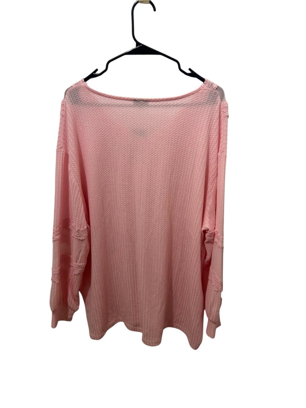 torrid Almond Blossom Pink Waffle V-Neck Long Sleeve Sweatshirt Size 2X - Picture 3 of 6